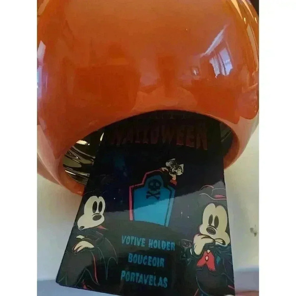 Disney Parks Mickey Mouse Halloween Pumpkin Votive Candle Holder New - Picture 3 of 3